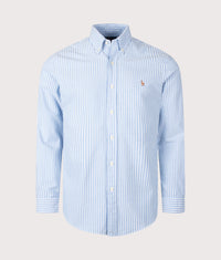 Custom Fit Seersucker Oxford Shirt: 002 Bsr Blue White 