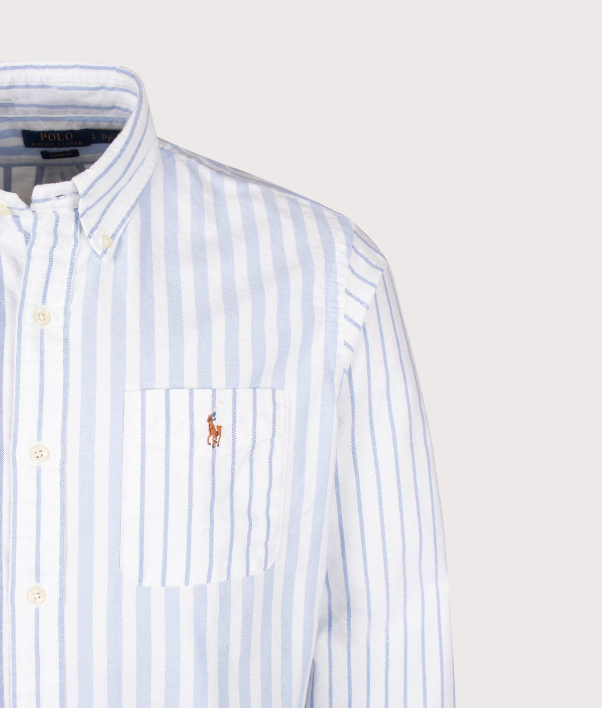 Polo Ralph Lauren Classic Fit Oxford Fun Shirt in Nautical Funshirt at EQVVS Menswear. Detail shot.