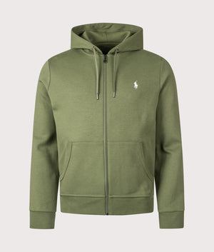 Zip Through Double Knit Hoodie in Olive | Polo Ralph Lauren | EQVVS