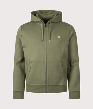Zip Through Double Knit Hoodie in Olive | Polo Ralph Lauren | EQVVS