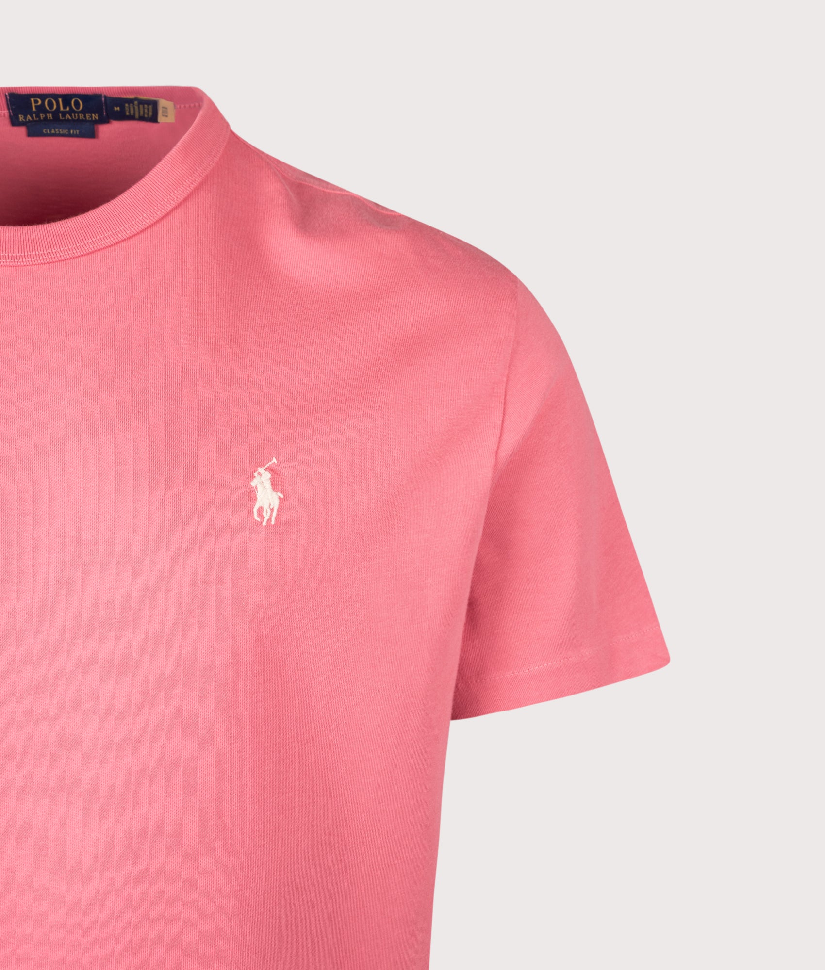 Polo Ralph Lauren Classic Fit Jersey T-Shirt in Red Sky at EQVVS Menswear. Detail shot.