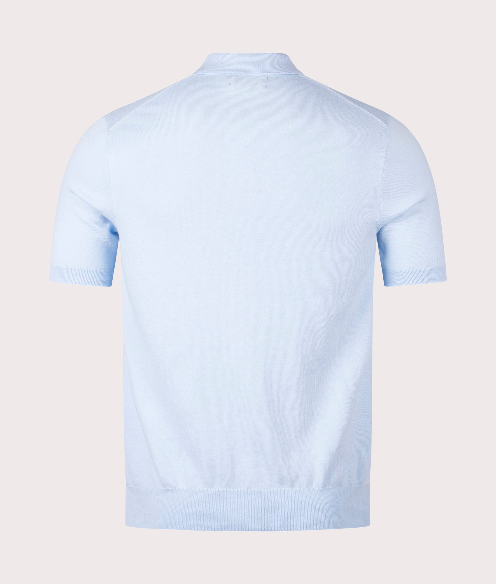 Cotton Knitted Polo Shirt in Office Blue | 100% Cotton | Polo Ralph Lauren | EQVVS | Back shot
