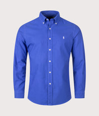 Custom Fit Garment-Dyed Oxford Shirt: 512 New Iris Blue 