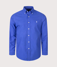 Custom Fit Garment-Dyed Oxford Shirt: 512 New Iris Blue 
