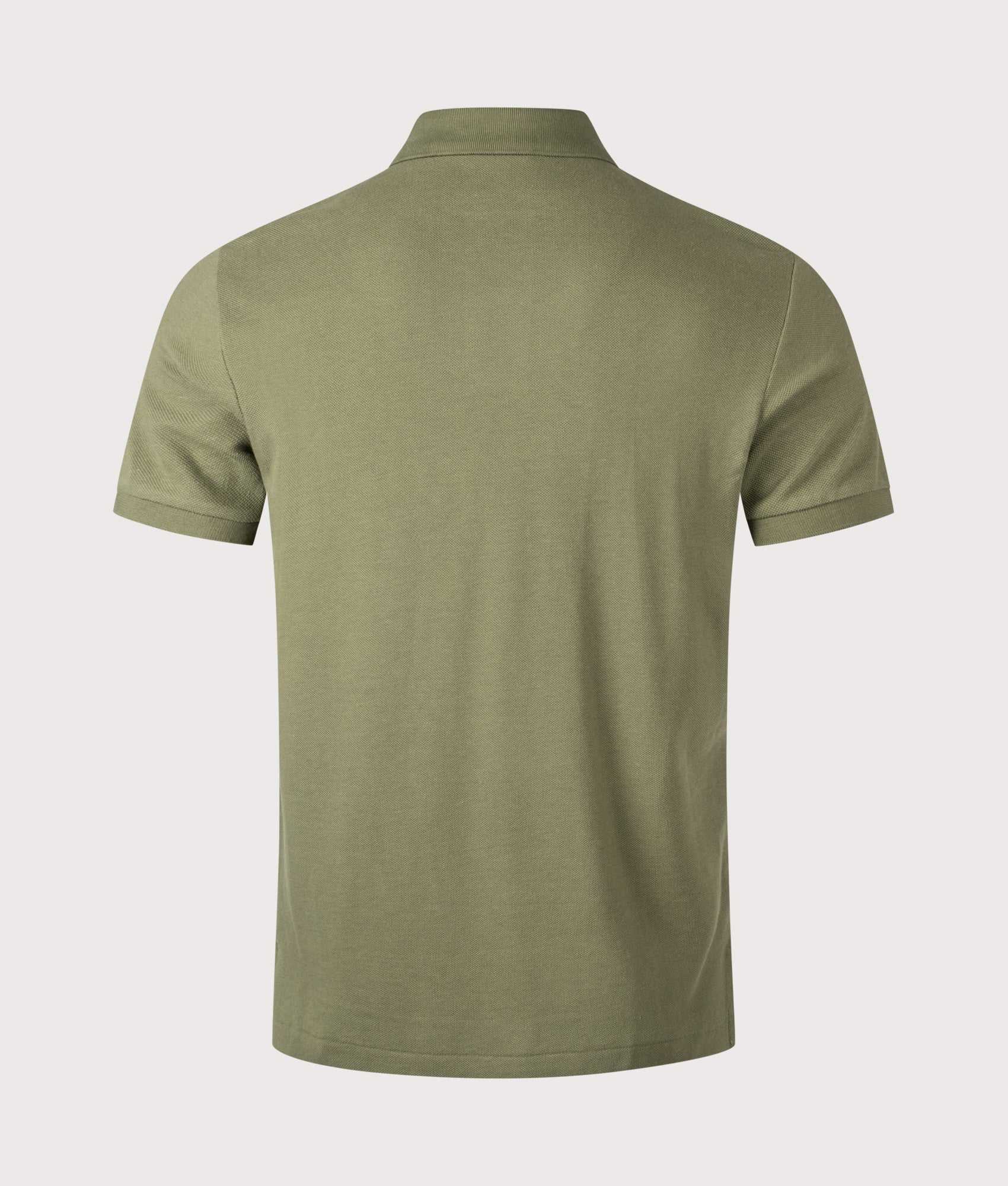 Polo Ralph Lauren Custom Slim Fit Mesh Polo Shirt in Garden Trail at EQVVS Menswear. Back shot.
