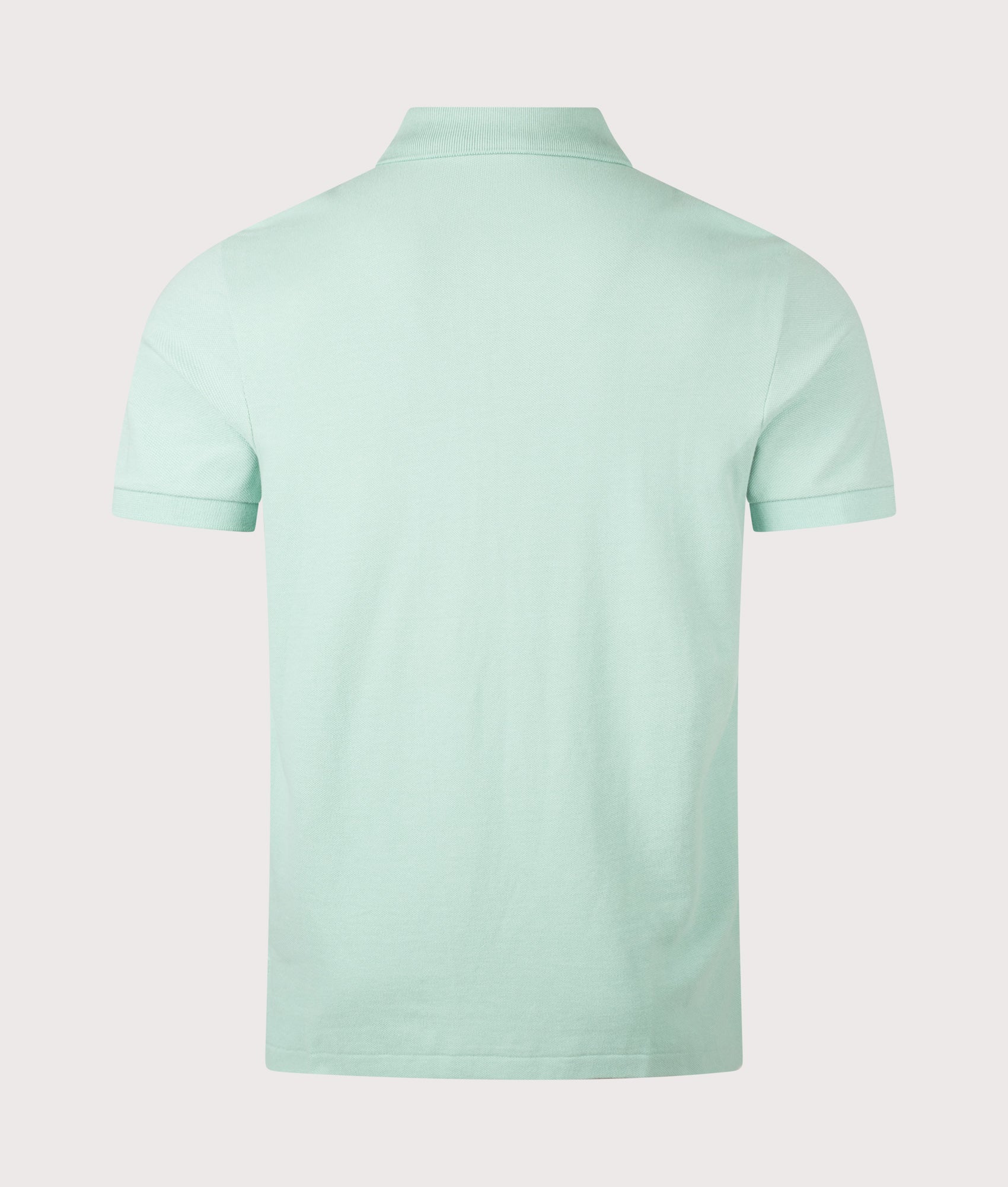 Polo Ralph Lauren Custom Slim Fit Mesh Polo Shirt in Celadon at EQVVS Menswear. Back shot.