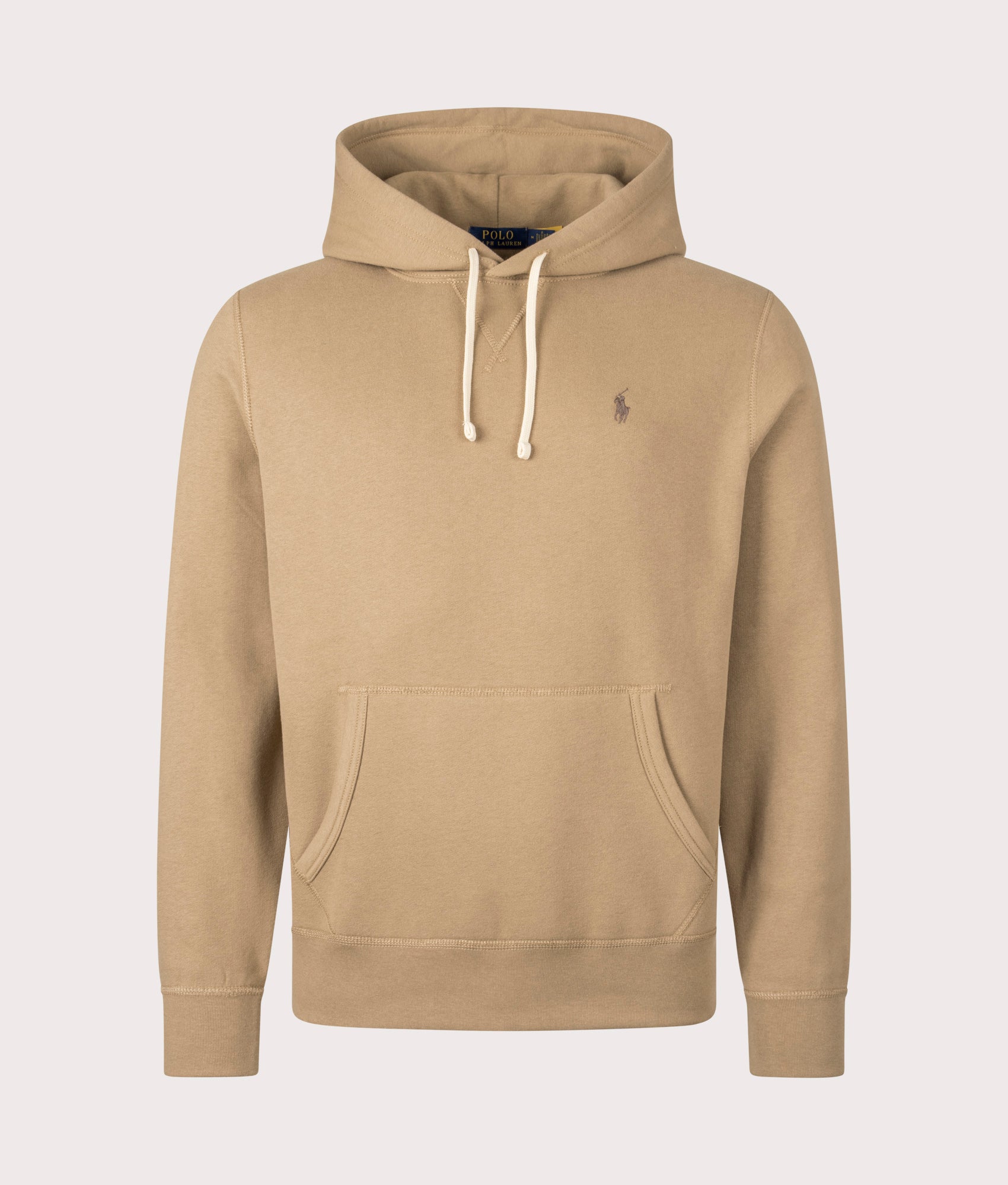 Relaxed Fit Fleece Hoodie in New Tan | Polo Ralph Lauren | EQVVS | Front shot 