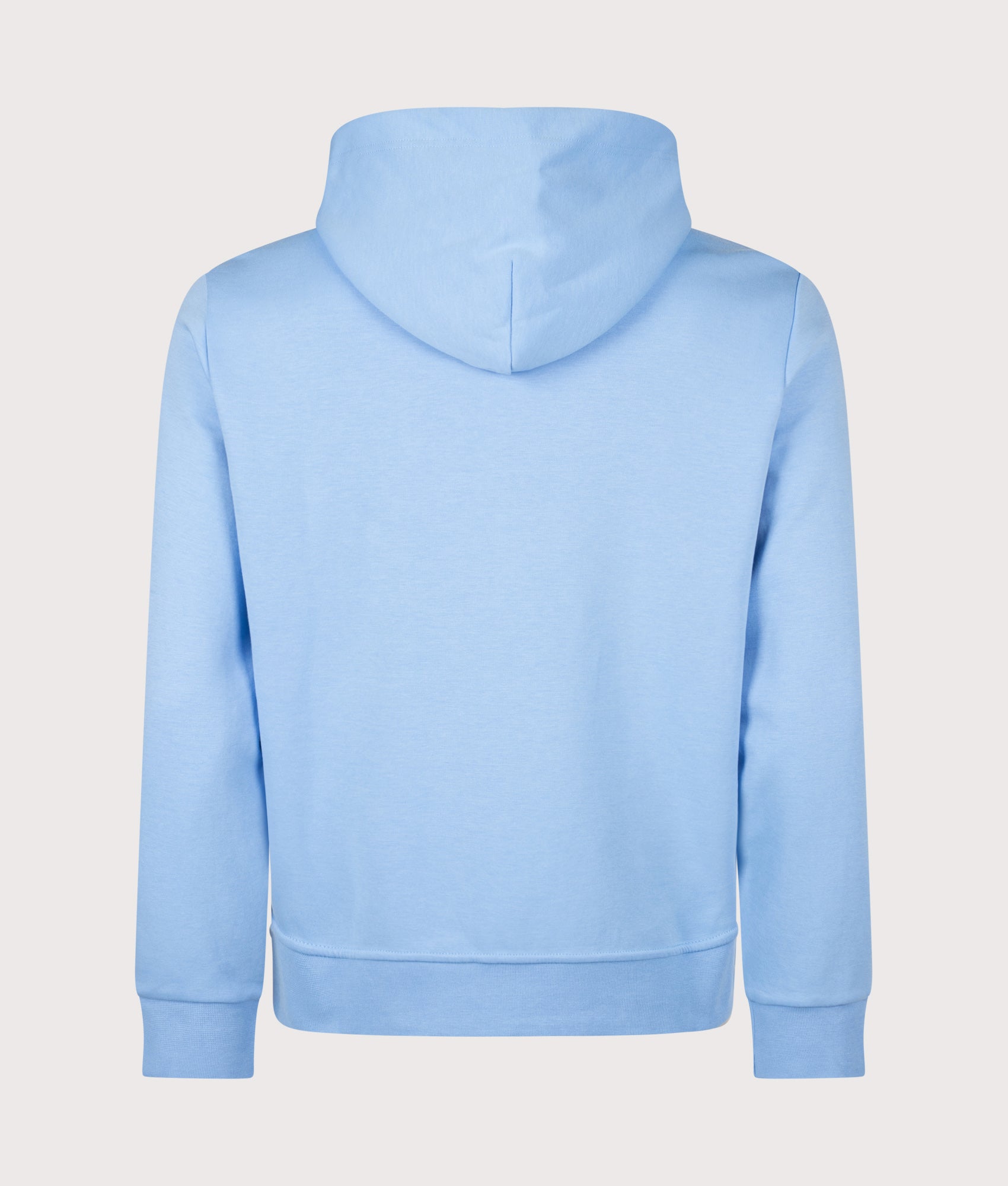 Polo Ralph Lauren Zip Through Double Knit Hoodie in Chatham Blue at EQVVS Menswear. Back shot.