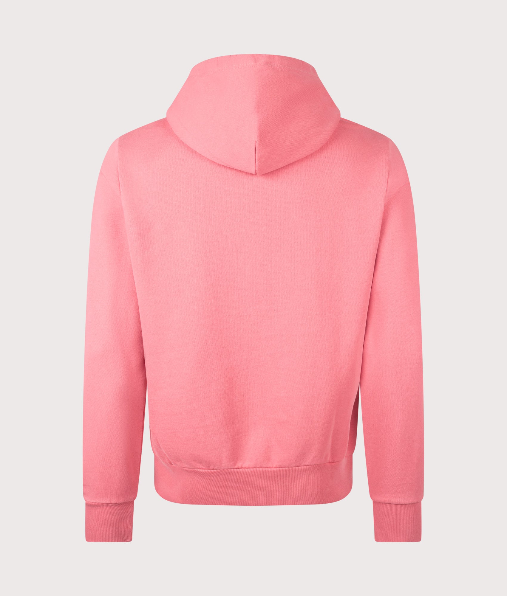 Polo Ralph Lauren Loopback Fleece Hoodie in Red Sky at EQVVS Menswear. Back shot.