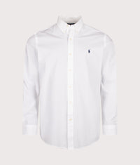 Custom Fit Stretch Poplin Shirt: 001 White 