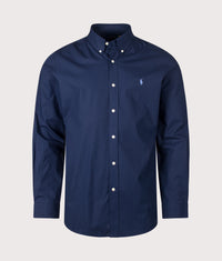 Custom Fit Stretch Poplin Shirt: 002 Newport Navy 