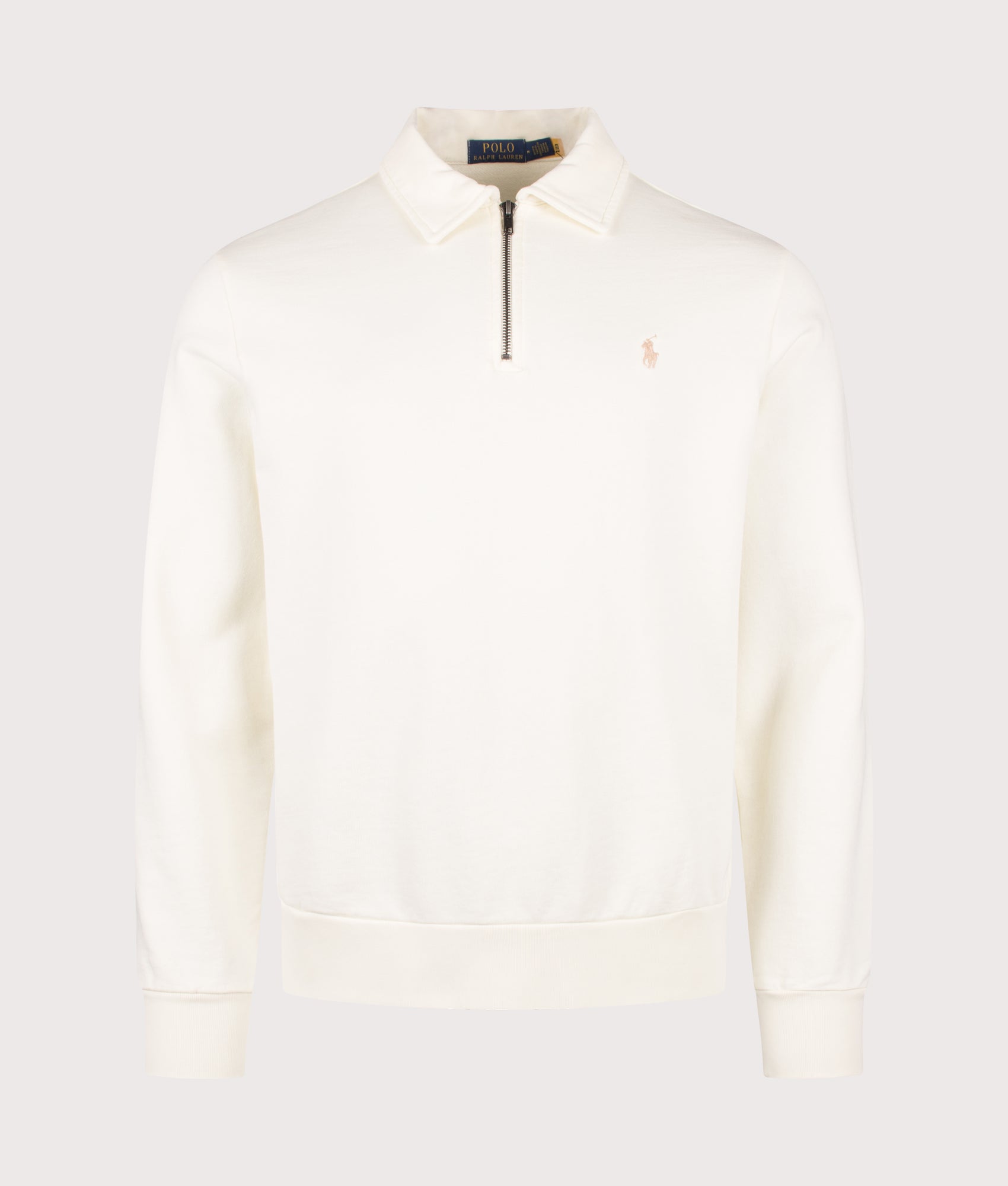Polo Ralph Lauren Loopback Terry Sweatshirt in Clubhouse Cream at EQVVS Menswear. Front shot.