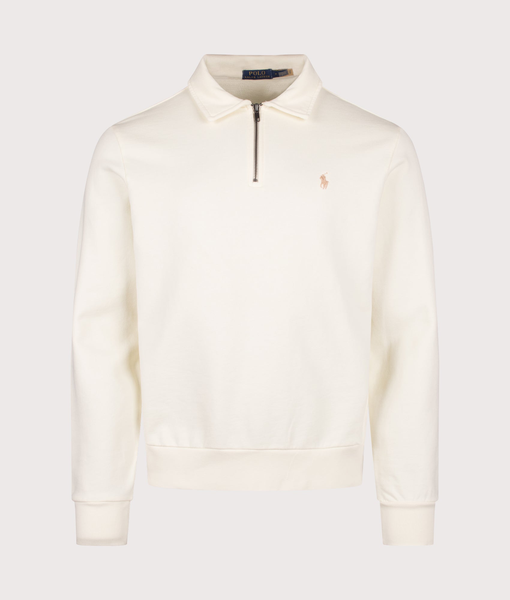 Polo Ralph Lauren Loopback Terry Sweatshirt in Clubhouse Cream at EQVVS Menswear. Front shot.