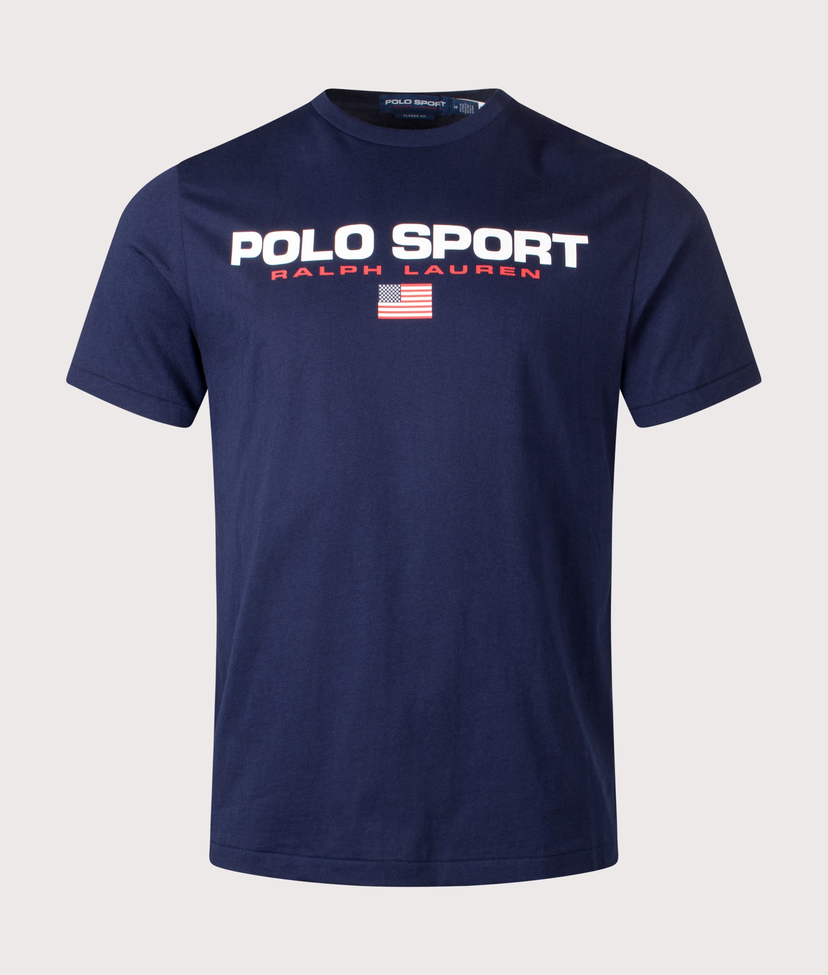Polo Ralph Lauren Classic Fit Polo Sport T-Shirt in Cruise Navy at EQVVS Menswear. Front shot.
