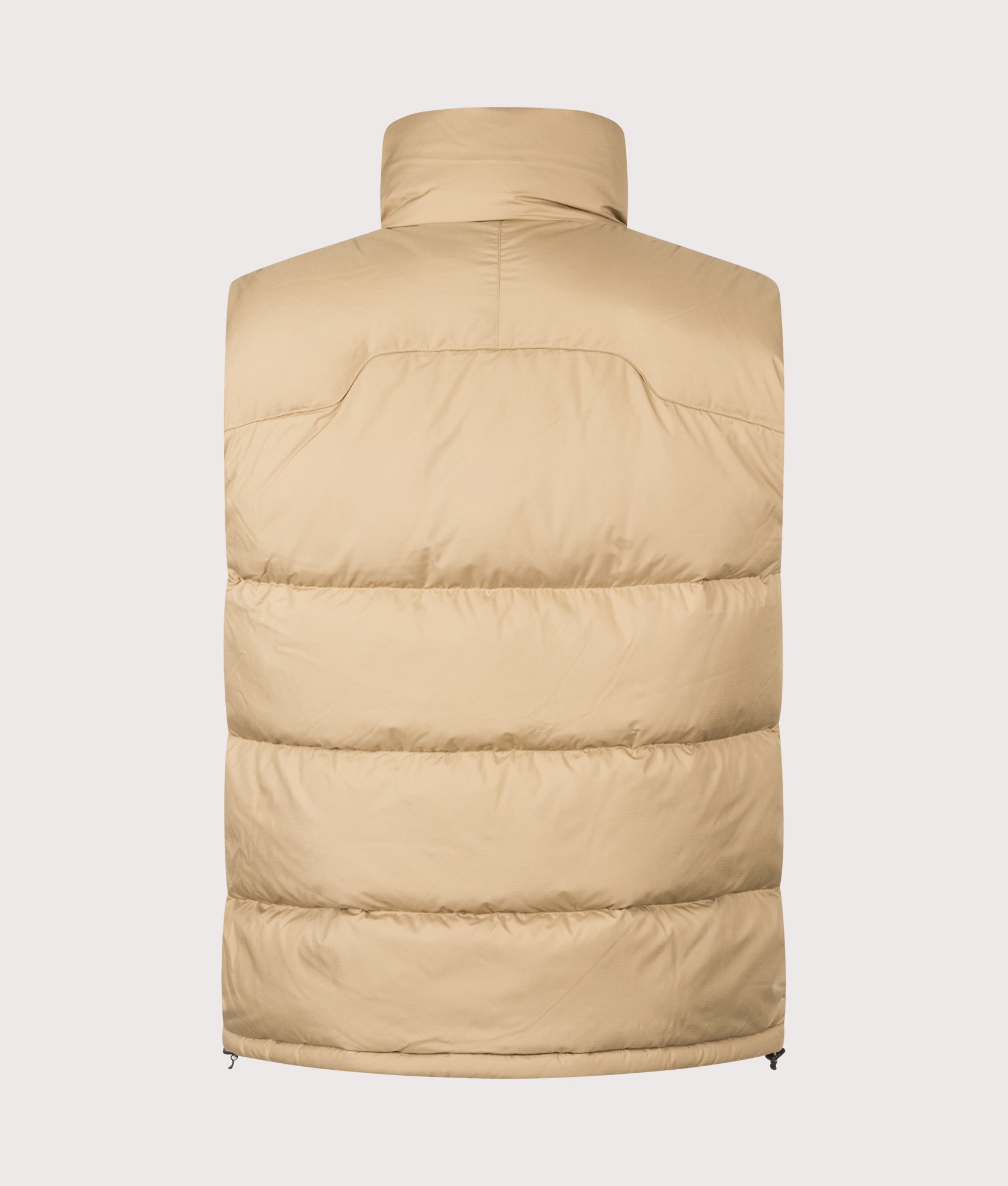 Polo Ralph Lauren Gorham Down Vest in Desert Khaki at EQVVS Menswear. Back shot.