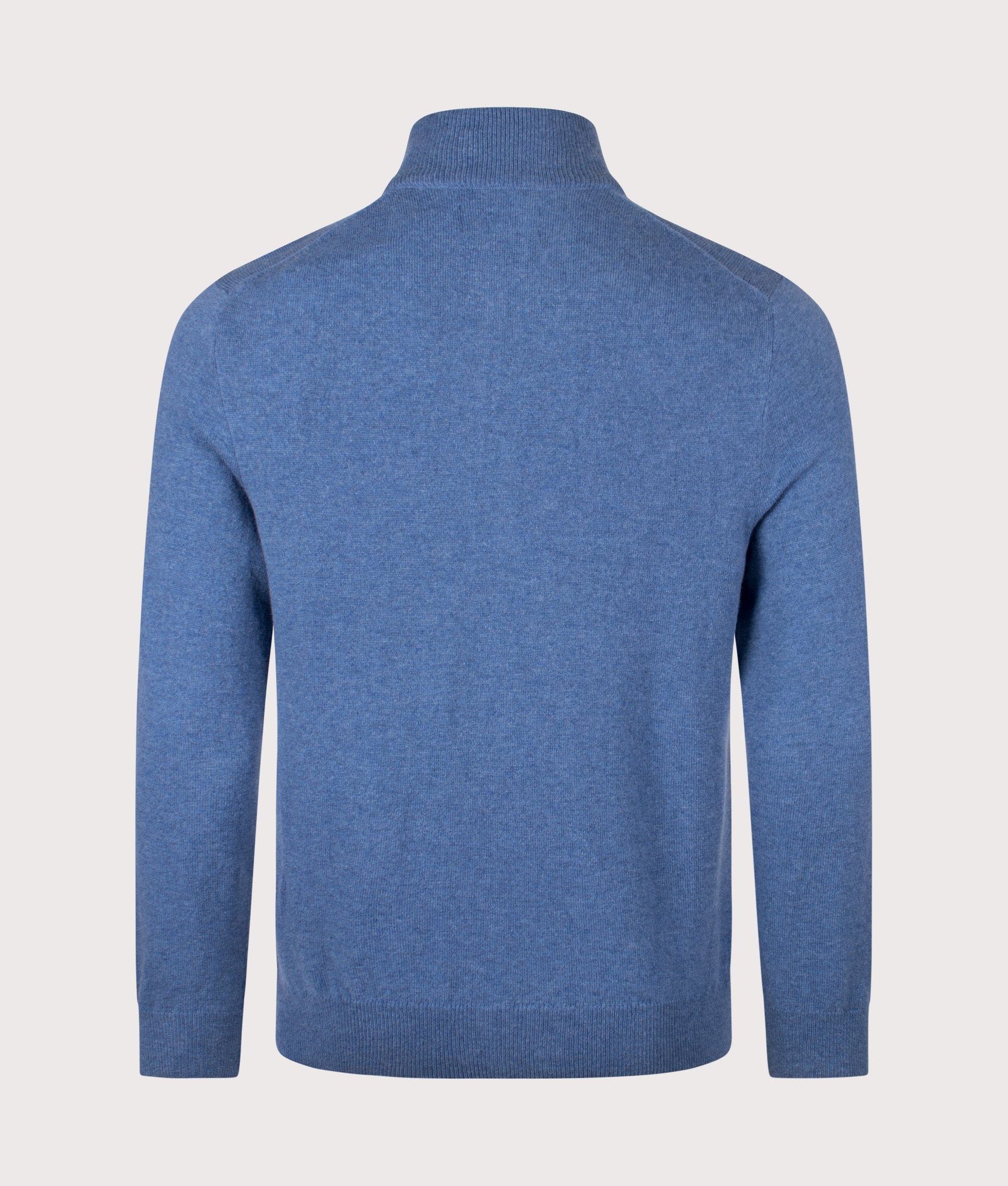 Merino Wool Quarter Zip Jumper in Tide Pool Blue Heather | 100% Merino Wool | Polo Ralph Lauren | EQVVS | Back shot 