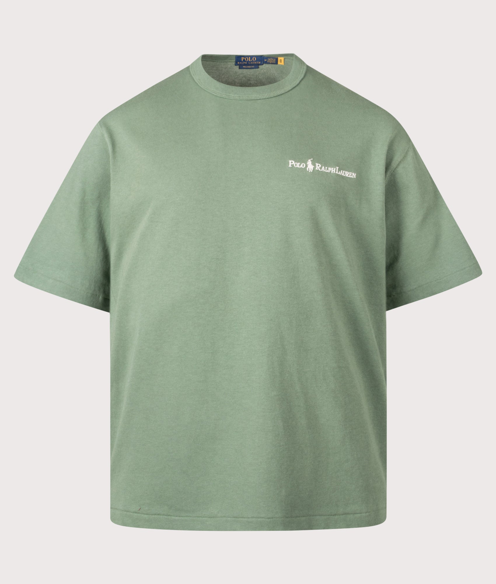 Polo Ralph Lauren Relaxed fit Logo Jersey T-Shirt in Fatigue at EQVVS Menswear. Front shot.