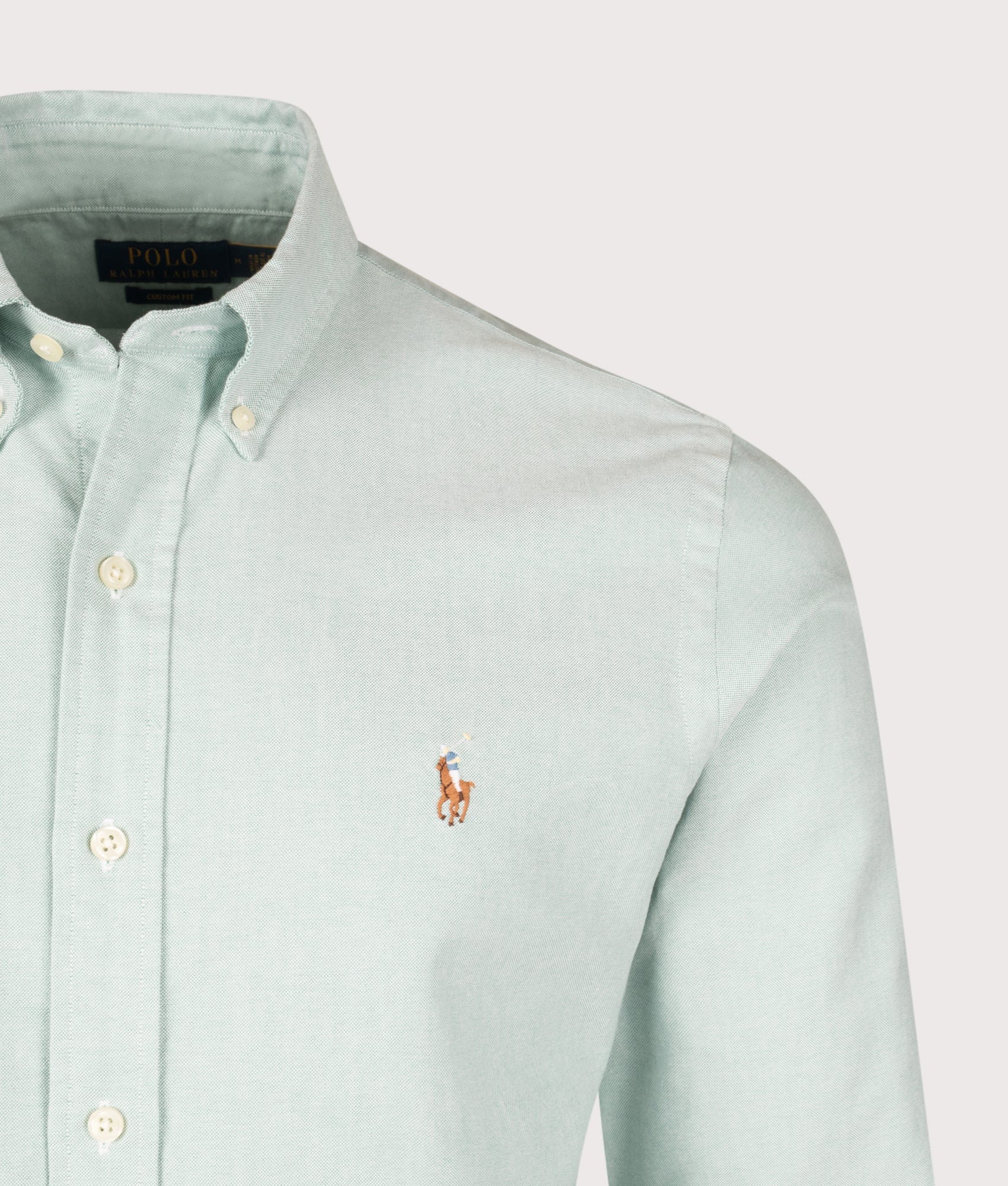 Custom Fit Lightweight Oxford Shirt. Shot by EQVVS. Detail shot.