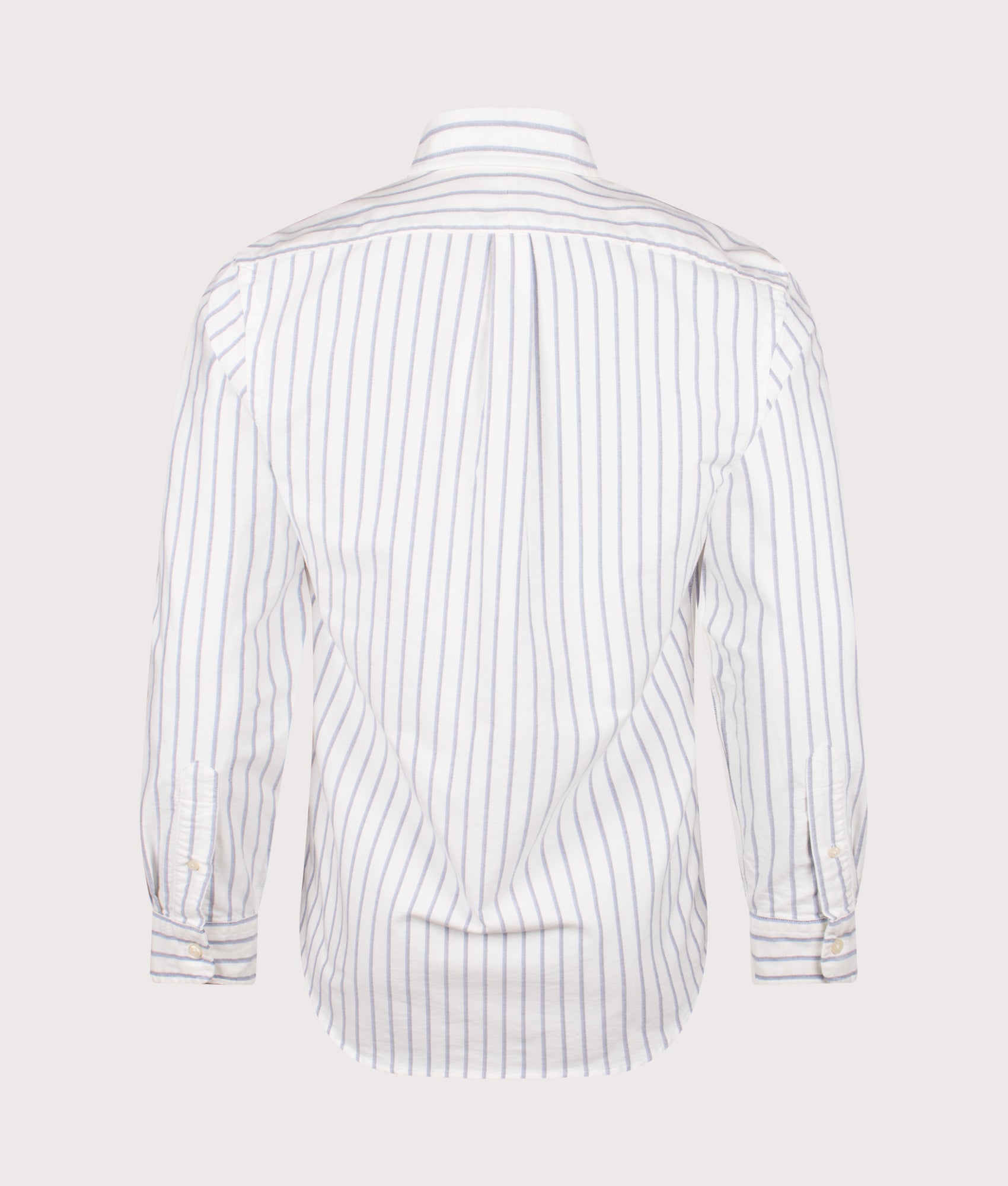 Slim Fit Striped Oxford Shirt. Shot by EQVVS. Back shot.