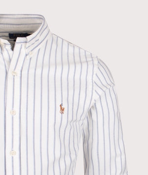 Slim Fit Striped Oxford Shirt. Shot by EQVVS. Detail shot.