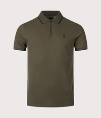 Custom Slim Fit Stretch Oxford Mesh Polo Shirt: 011 Company Olive 