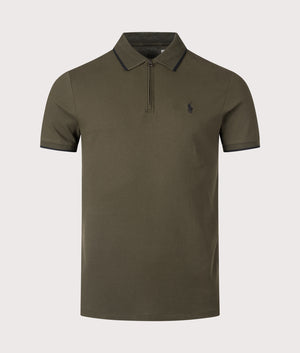 Custom Slim Fit Stretch Oxford Mesh Polo Shirt. Shot by EQVVS. Front shot.