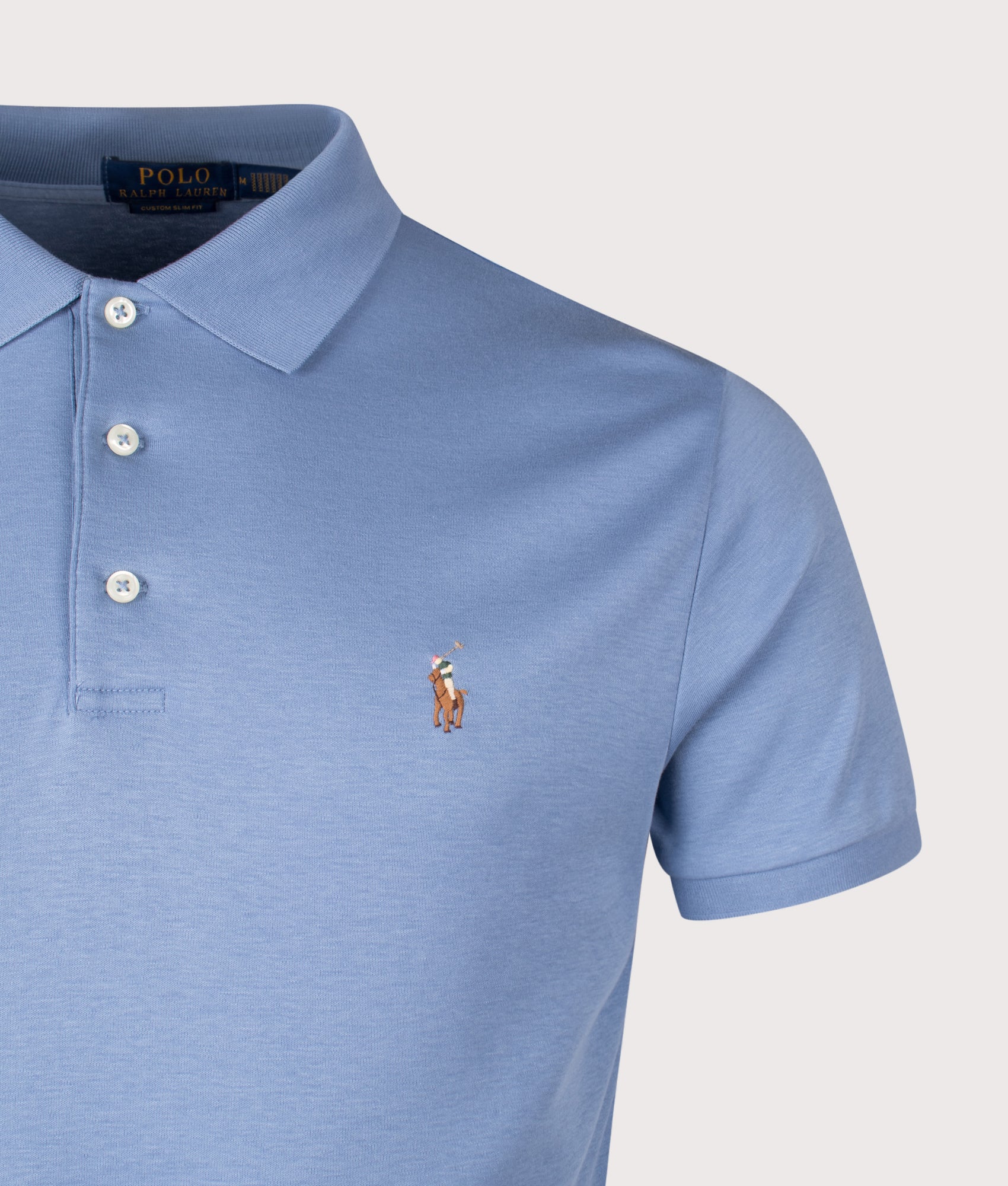 Custom Slim Fit Soft Cotton Polo Shirt. Shot by EQVVS. Detail shot.