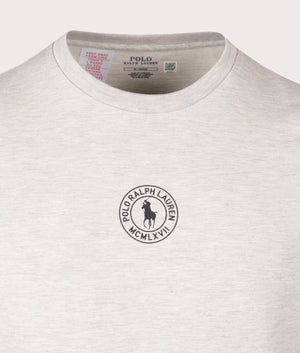 Cotton Jersey Sleep T-Shirt in White | Polo Ralph Lauren | EQVVS | Front detail shot 