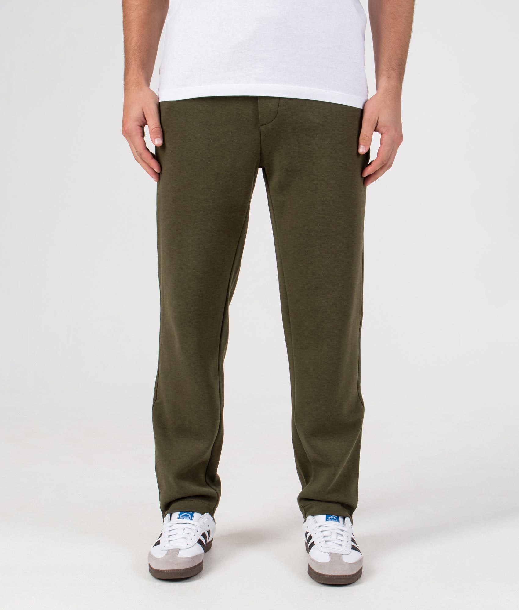 Regular Fit Double Knit Joggers in Company Olive | Polo Ralph Lauren | EQVVS | Front model shot 