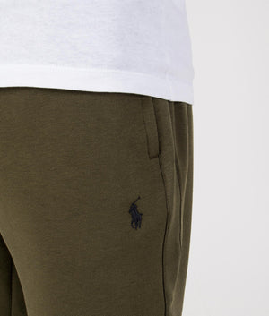 Regular Fit Double Knit Joggers in Company Olive | Polo Ralph Lauren | EQVVS | Front detail shot 