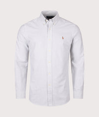 Custom Fit Striped Oxford Shirt: 011 Shamrock/White 