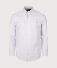 Custom Fit Striped Oxford Shirt: 011 Shamrock/White 