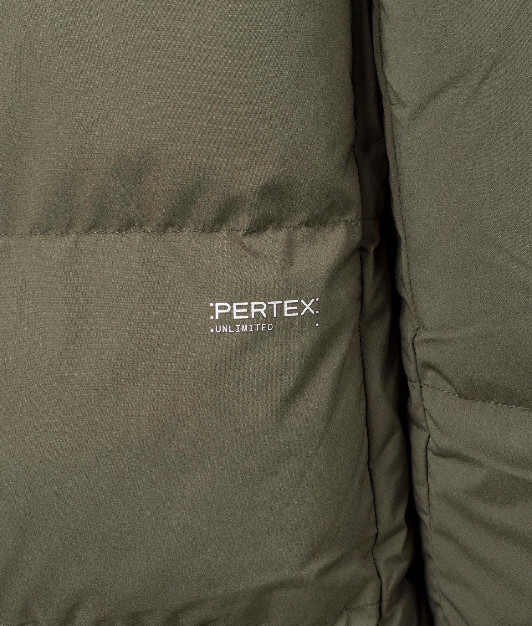 Polo Ralph Lauren Matte Quilted Down Jacket in Ranger Green at EQVVS Menswear. Second detail shot. 