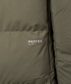 Matte Quilted Down Jacket in Ranger Green | Polo Ralph Lauren | EQVVS | Front pocket detail shot 