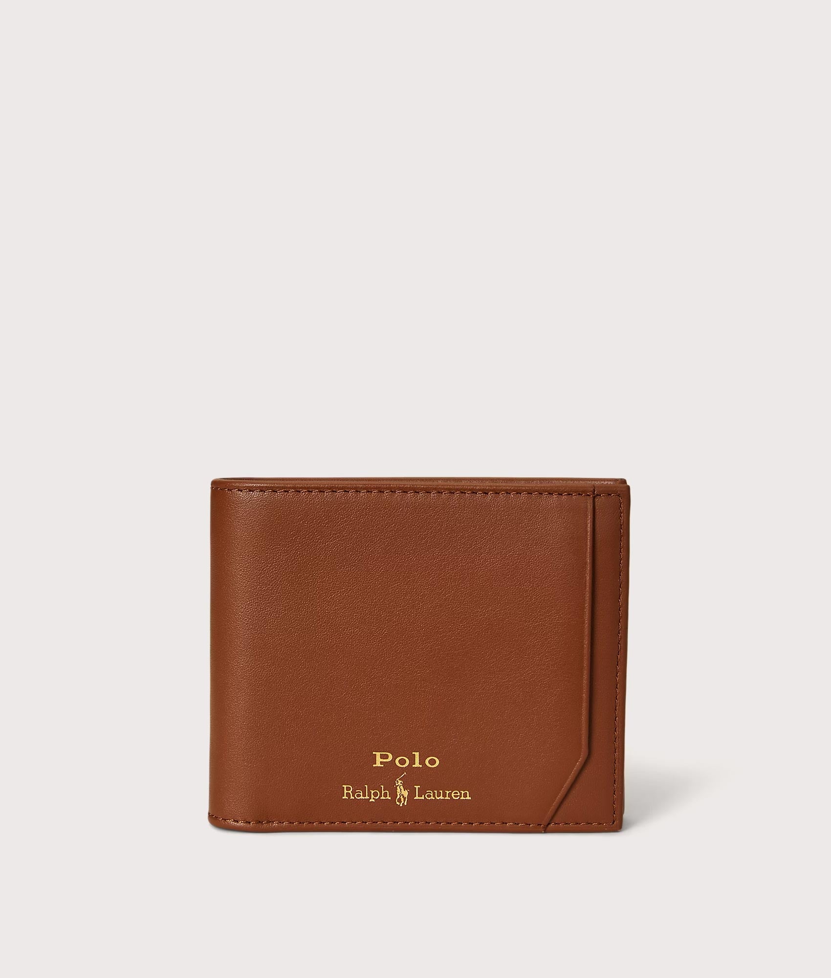 Polo Ralph Lauren 3-In-1 Smooth Leather Wallet in Saddle at EQVVS Menswear. Front shot.