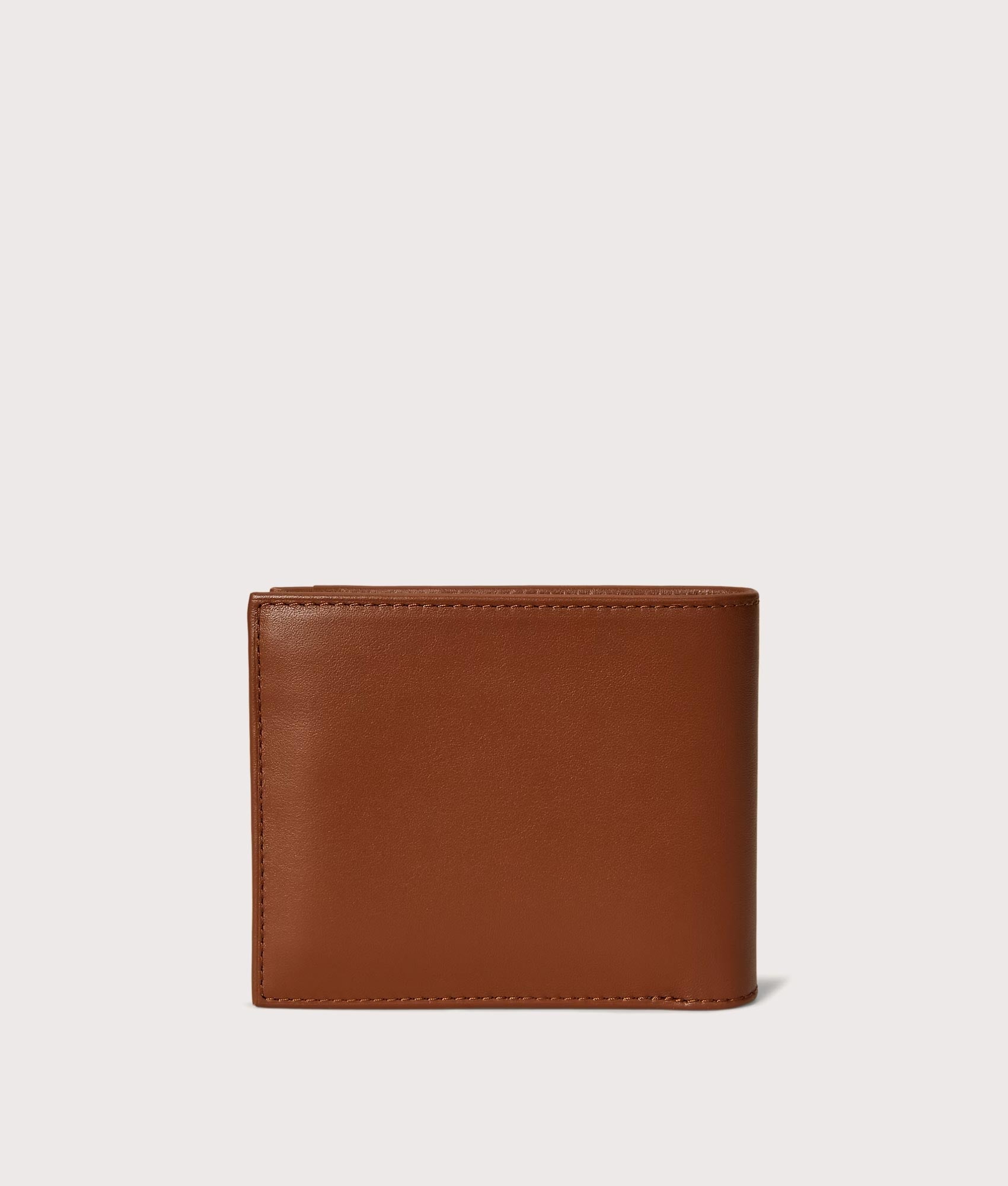 Polo Ralph Lauren 3-In-1 Smooth Leather Wallet in Saddle at EQVVS Menswear. Back shot.
