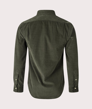 Polo Ralph Lauren Custom Fit Corduroy Shirt Estate Olive at EQVVS Menswear.  Back Shot