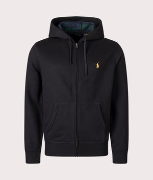 Zip Through Hoodie in Polo Black | Polo Ralph Lauren | EQVVS | Front shot  
