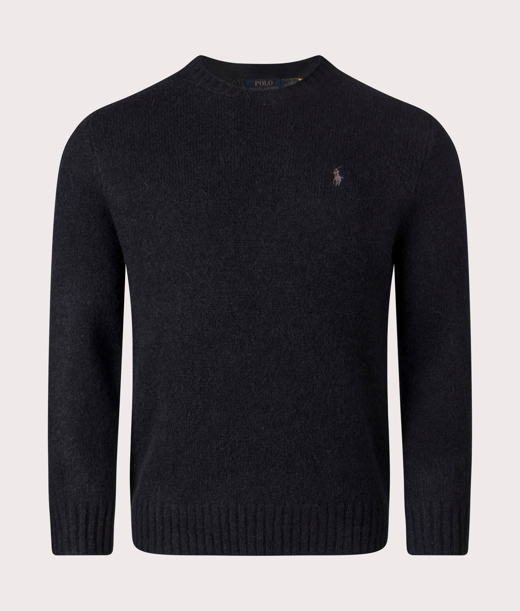 Textured Crewneck Jumper in Polo Black Tonal PP | Polo Ralph Lauren | EQVVS | Front shot 