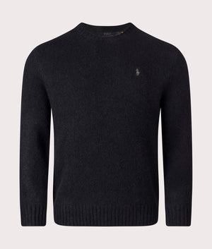 Textured Crewneck Jumper in Polo Black Tonal PP | Polo Ralph Lauren | EQVVS | Front shot 