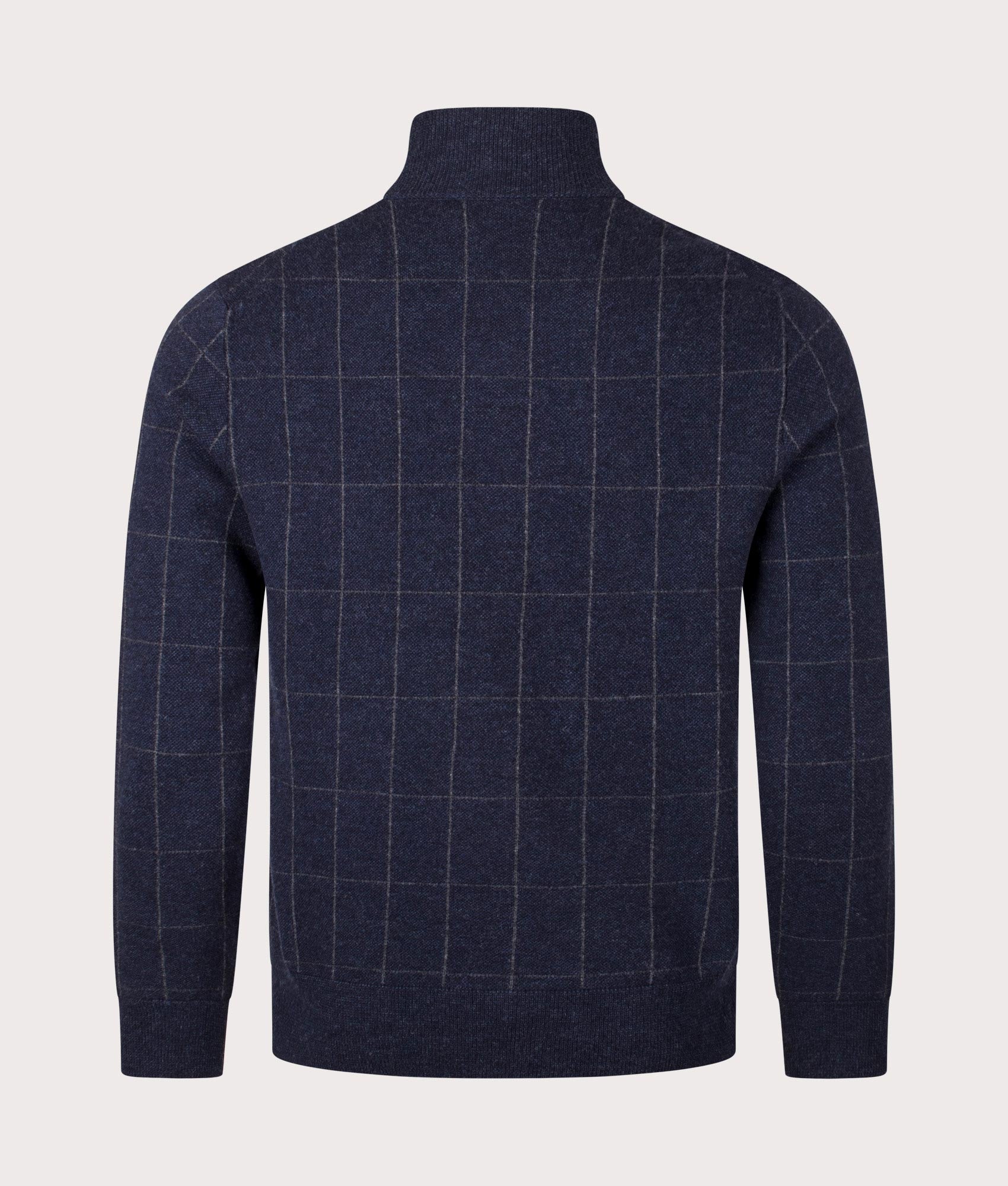 Polo Quarter Zip Sweatshirt in Navy Combo. 100% Wool |  Polo Ralph Lauren  | Shot at EQVVS | Back shot 