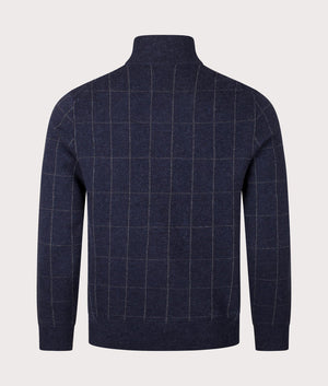 Polo Quarter Zip Sweatshirt in Navy Combo. 100% Wool |  Polo Ralph Lauren  | Shot at EQVVS | Back shot 