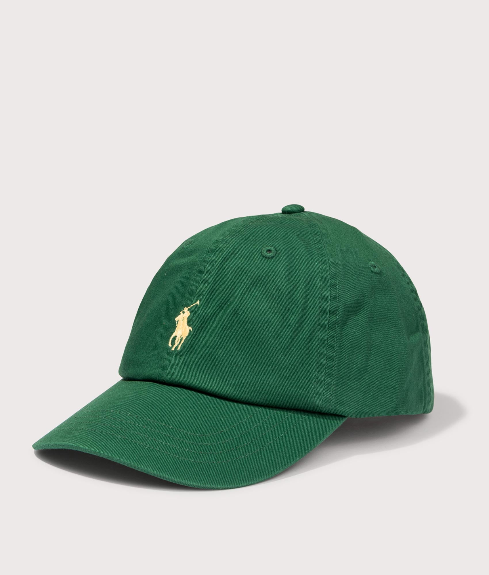 Polo Ralph Lauren Iconic Cotton Chino Ball Cap in New Forest at EQVVS Menswear. Angled front shot.