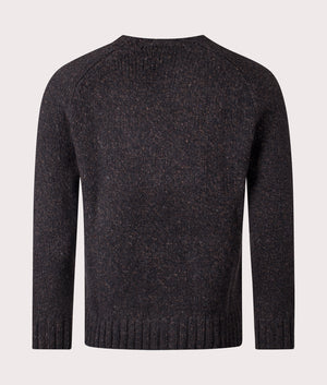 Polo Ralph Lauren Marled Knit Crew Neck Jumper in Charcoal Marl at EQVVS Menswear. Back Shot