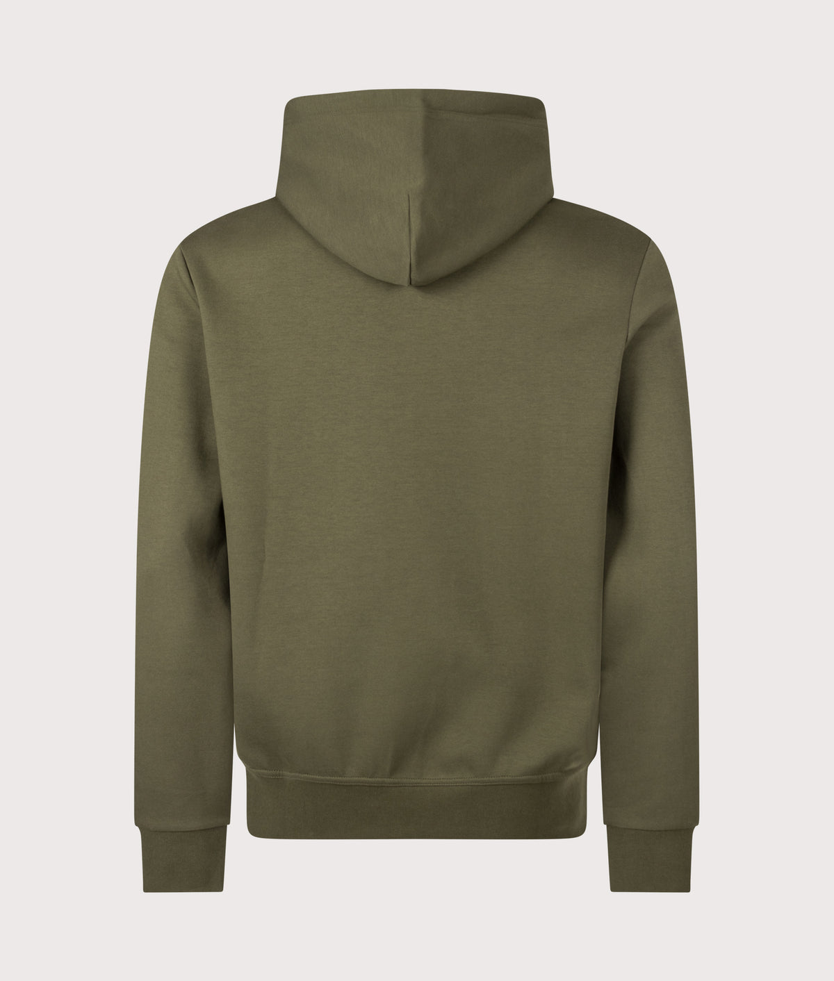 Polo Ralph Lauren Double Knit Hoodie in Company Olive at EQVVS Menswear. Back shot.