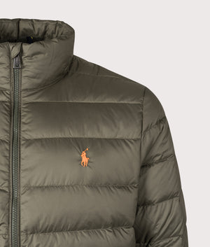 Colden Packable Matte Jacket in Ranger Green | Polo Ralph Lauren | EQVVS | Front detail shot 