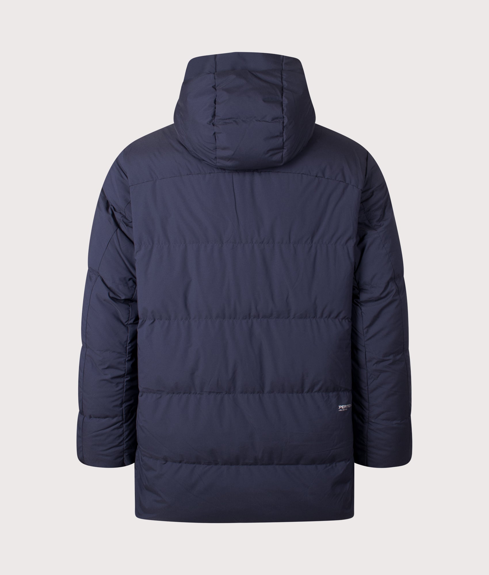 Polo Ralph Lauren Matte Quilted Down Parkview Coat in Collection Navy at EQVVS Menswear. Back shot.