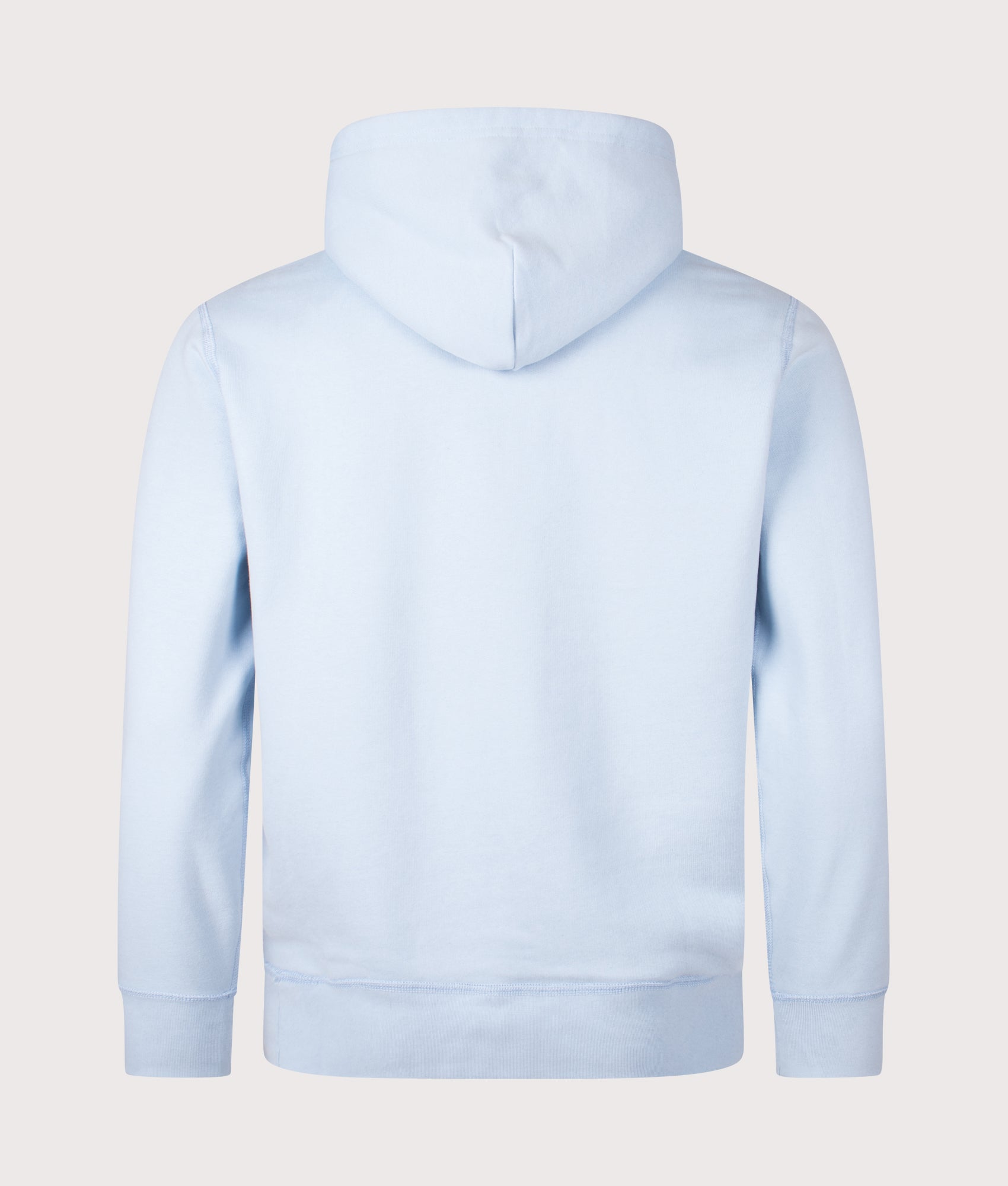 Polo Ralph Lauren Relaxed Fit RL Fleece Hoodie in Southport Blue at EQVVS Menswear. Back shot.