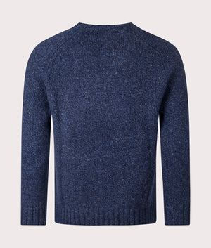Polo Ralph Lauren Marled Knit Crew Neck Jumper in Ancient Navy Marl at EQVVS Menswear. Back Shot