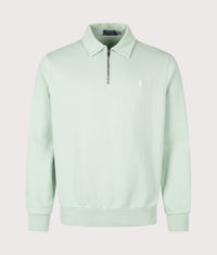 Loopback Quarter Zip Sweatshirt: 004 Celadon 